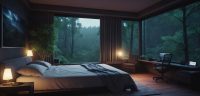 Bedroom with Forest View
